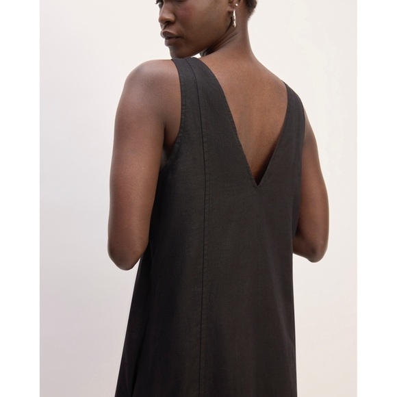 Everlane The Linen V-Neck Midi Dress Sz 4 - Picture 3 of 8